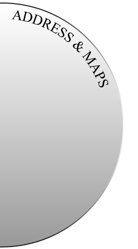 Half cirle with the text address written behind the images